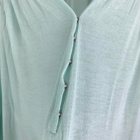 FREE PEOPLE Aqua Blue Flowy Sleeve Blouse Top – XS / Small - Picture 5 of 9